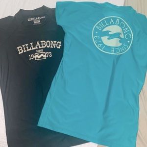 Billabong bundle rash guard UVA/UVB protection short sleeve sun shirts LIKE NEW